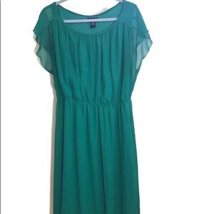 Emerald Green Short Sleeve Lightweight Dress